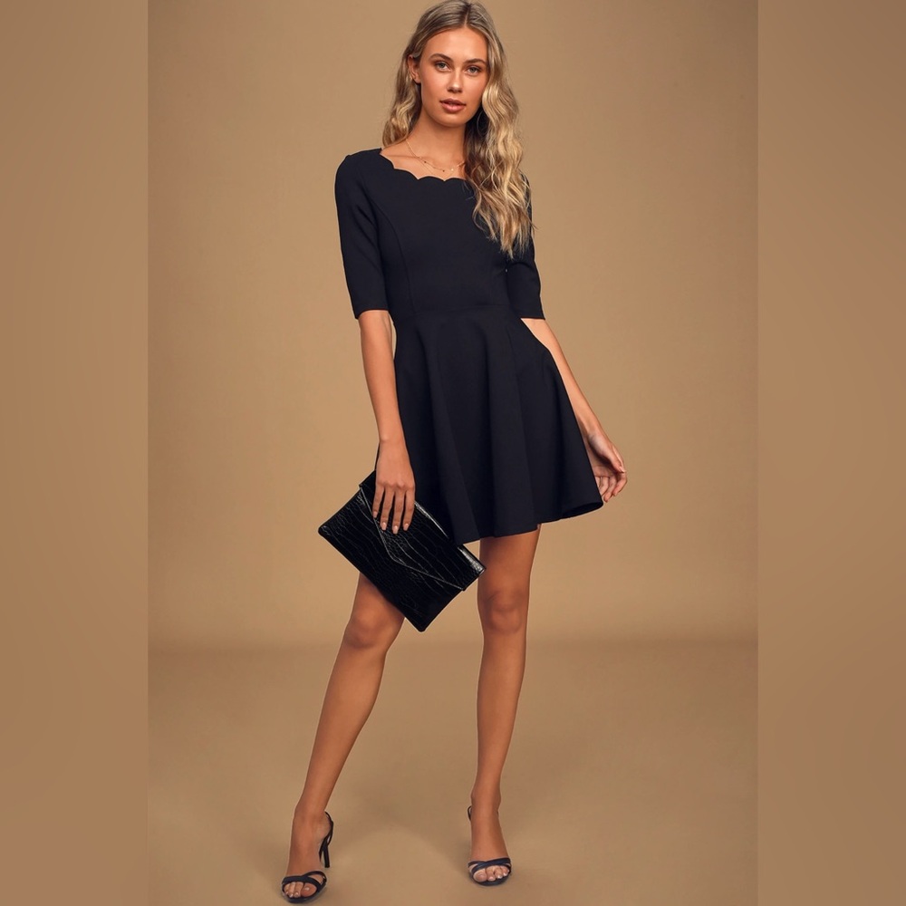 🔴 Lulus Black Skater Dress